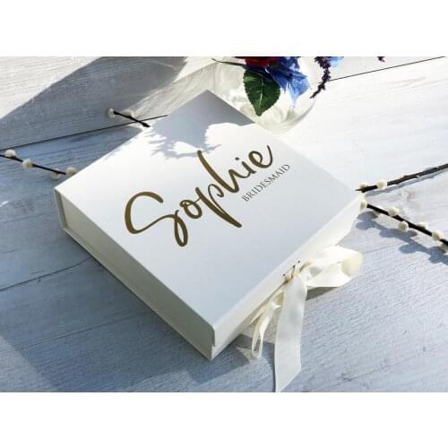 Personalised Wedding Gift Box Bridal Party Gift Custom Gift Box Maid of Honour Personalized Bridesmaid Gift Name and Role