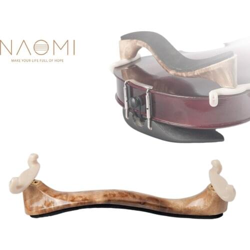 NAOMI Handmade Shoulder Rest Adjustable 3/4 4/4 Bird Eye Flamed Maple Violin Shoulder Rest W/Cleaning Cloth Set