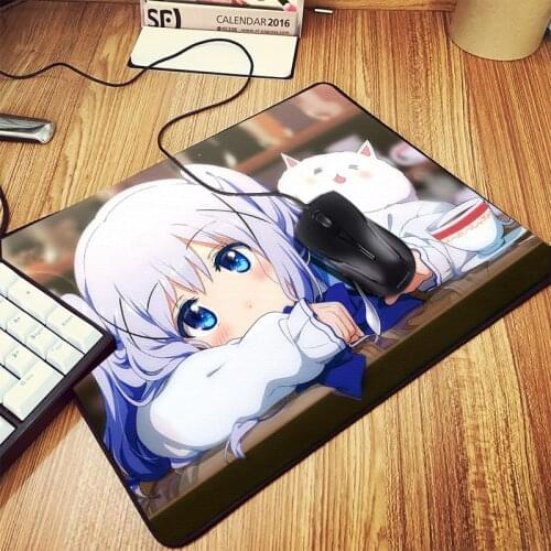 Hot Anime Mousepad Is The Order A Rabbit Ujimatsu Chiya And Kafuu Chino Pc Table Desk Mat For Anime Lolicon Mice Mat