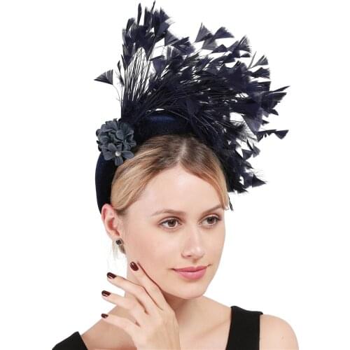 Nice Feather Hair Band For Ladies Party Dinner Hair Fascinators Accessories Charming Vintage Headband Headwear Wedding Princess