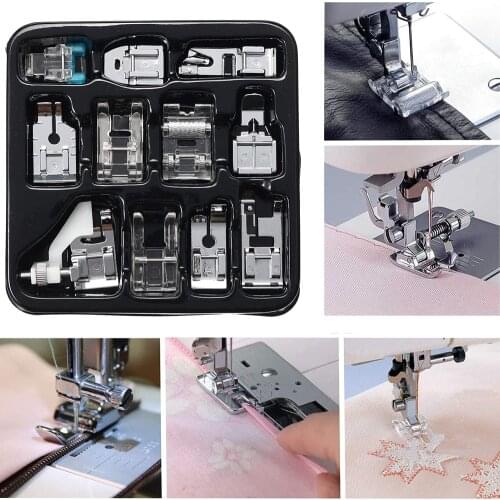 11Pcs Sewing Machine Presser Feet Set Low Shank Snap On Sewing Machine Foot for Domestic Sewing Machine Accessories
