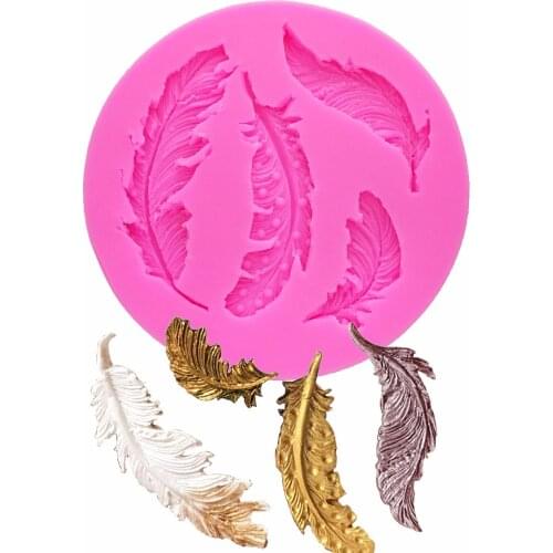 Bird Feather wedding cake decorating tools silicone mold chocolate cake baking kitchen mould fondant molds T1139