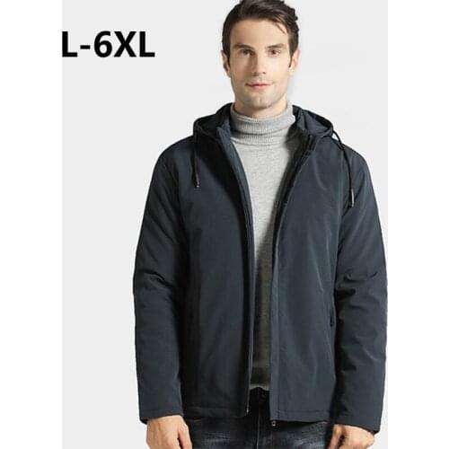 Plus Size Men Outdoor Winter Warm Hooded Jacket Thicken Thermal Windproof Cotton-padded Parkas Climbing Hiking Camping Overcoat
