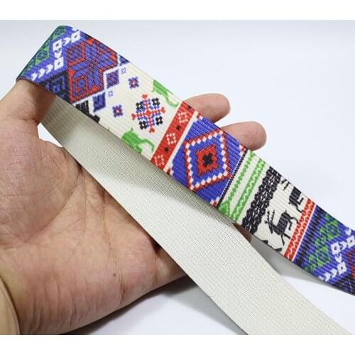 Printed elastic belt Christmas style wide elastic belt garment elastic belt elastic belt 3.5CMDIY sewing accessories elastic bel