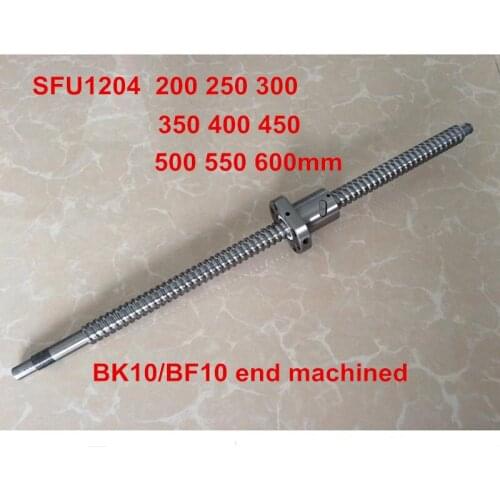 SFU1204 200mm 250mm 300mm 350mm 400mm 450mm 500mm 550mm 600mm ball screw C7 with end machined CNC parts RM1204