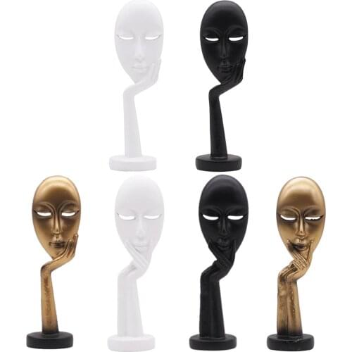 Modern Abstract Statues Sculpture Resin Artistic Thinker Figurine Thinking Man Figurines Desktop Decorations, Home Office Decor