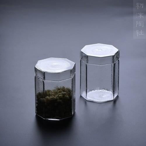 Spray at the beginning of the manual Japanese hammer caddy wake receives glass tea scented tea storage tanks