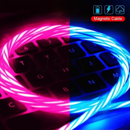 Glowing Micro USB Type C Cable Mobile Phone Charging Cables LED light Charger For iPhone X Samsung Galaxy S7 S8 Charge Wire Cord