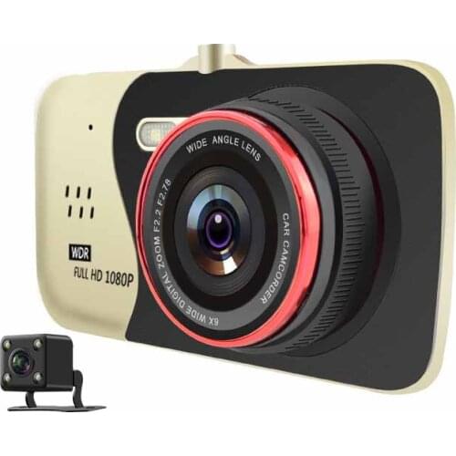 2017 High Quality 4" Dual Lens Dashboard Camera Car DVR Car Camcorder with Rear view Camera LED Night Vision Big IPS Screen
