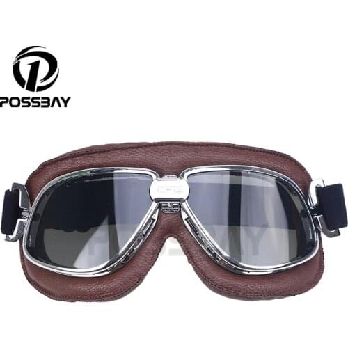 Gafas moto vintage Pilot Motocross Helmets Goggles Motorcycle Goggles Helmet Glasses Sport Ski Skate Goggles Cafe Racer Glasses