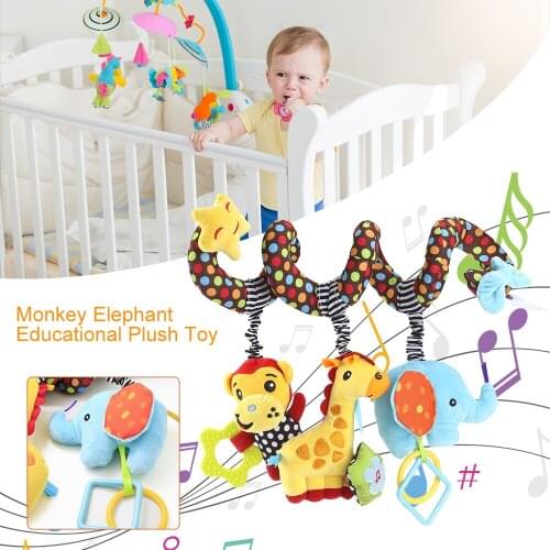 Hanging Toys Spiral Rattle Stroller Cute Animals Crib Mobile Bed Infant Baby Toys 0-12 Months Newborn Crib Toy for Children