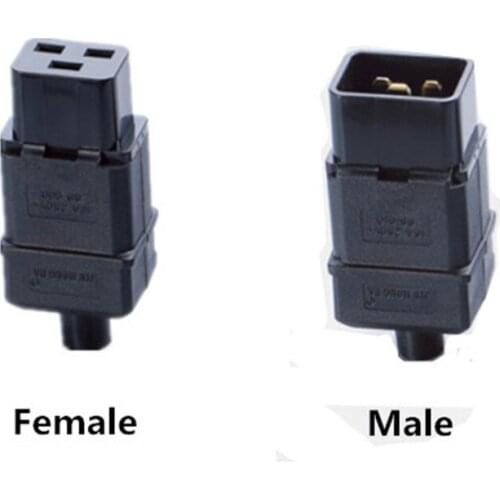 High Quality PDU socket Standard IEC320 C19 C20 16A AC Electrical Power Cable Cord Connector Removable plug 1pair