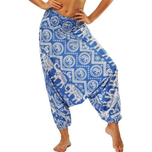 Womens High Waist Harem Yoga Pants Baggy Hippie Boho Aladdin Genie Pants