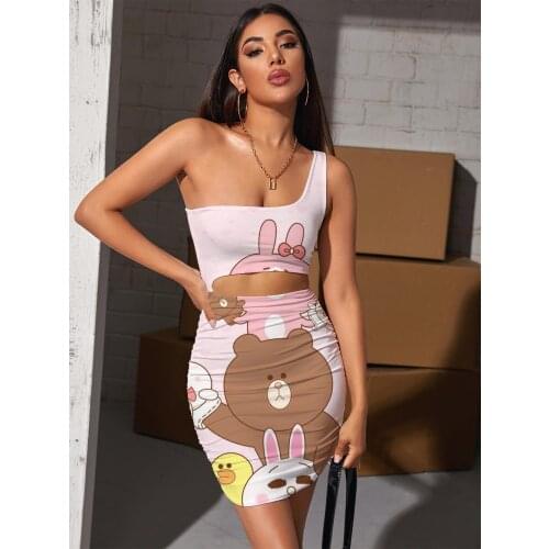 Giyu Brand Rabbit Dresses Women Animal Pleating Lovely 3d Print Home Vestido Sexy Womens Clothing Party Vintage Korean Style
