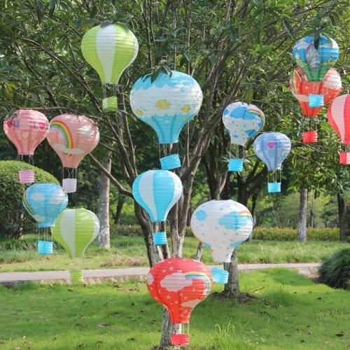 1Pc 12Inch 30cm Multicolor Hot Air Balloon Paper Lanterns Wishing Lanterns for Birthday chinese Wedding Party Decor DRY Gift