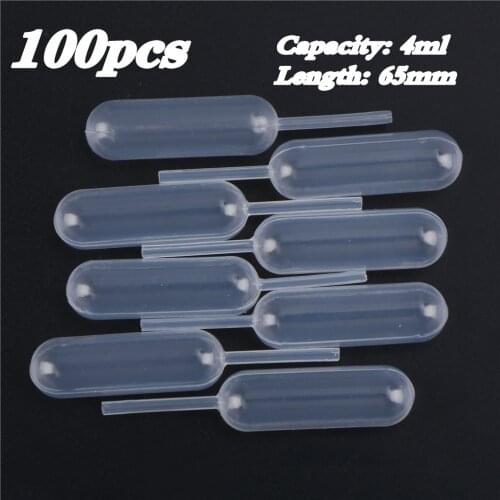 100pcs 4ml Disposable Pipettes Plastic Squeeze Transfer Pipettes For Strawberry Cupcake Ice Cream Chocolate Lab Dropper