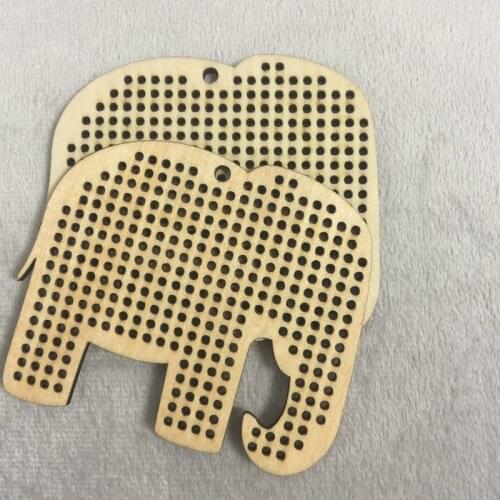 20pcs free shipping die- cut wood elephant shape diy wood craft wooden animals christmas tree decoration