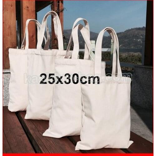 200 pieces/lot) size 25x30cm Custom logo blank tote bag cotton