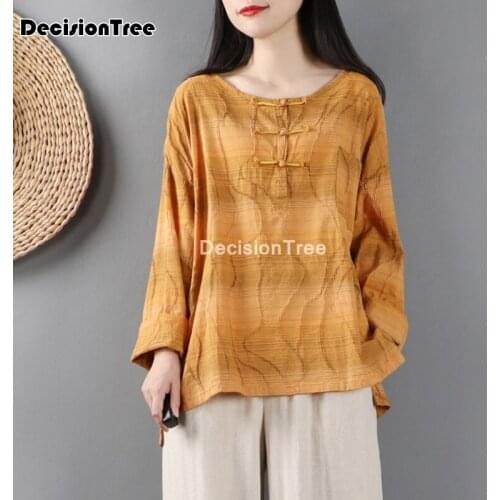 2021 cotton linen vintage cheongsam blouse vetement traditional chinese tea clothing women qipao chinese shirt qipao blouse