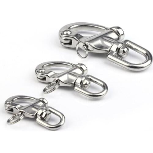 316 Stainless Steel 70/87/128MM Swivel Shackle Quick Release Boat Anchor Chain Eye Shackle Swivel Snap Hook