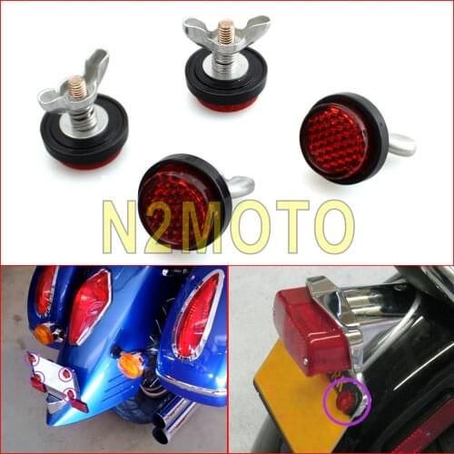 4 Pcs Red License Plate Bolt Reflector Fastener for Street Bike Cruiser Off Road Scooter
