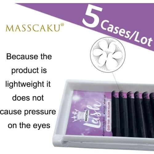 5cases/lot New Arrival Private Label Lash faux Easy fan super soft korea pbt material extensions lash super black lash extension