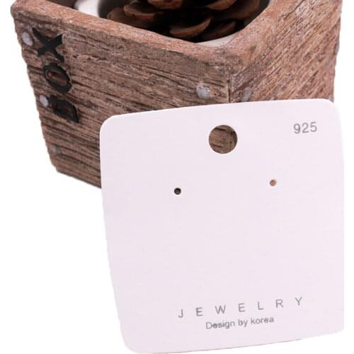 50PCS/Pack White Earring Stud Packaging Cardboard Rectangle Jewelry Necklace Charms Earrings Drop Clip Card Display Tag Label