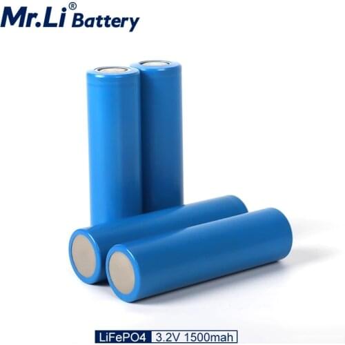 3.2V 1500mAh 1800mAh Rechargeable 18650 LifePO4 Battery Cell Long Cycle Life For LED Flashlight Home Appliance EV Power Supply