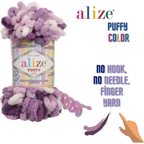 Alize Puffy Color, Amigurumi Blanket Yarn, Baby Yarn, Velvet Yarn, Bulky Yarn, No Hook, No Needle, Finger Yarn
