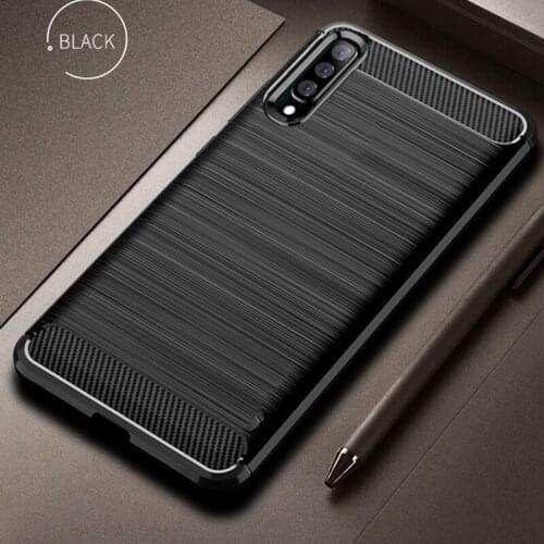For Samsung Galaxy A70 Case Carbon fiber Cover Shockproof Silicon Phone Case For Galaxy A50 A 70 Cover Full Protection Bumper