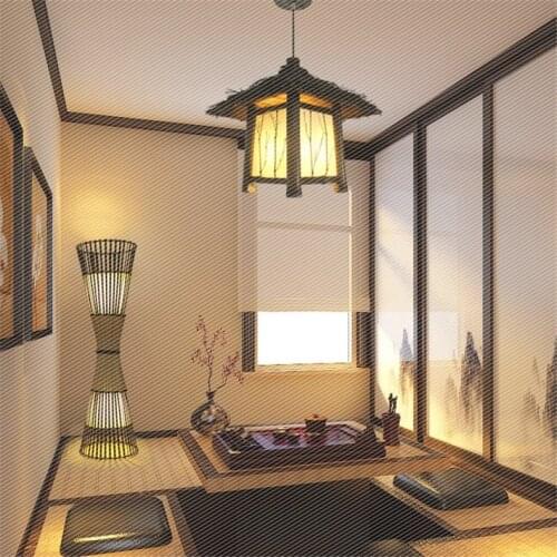 Rural bamboo weaving droplight Corridor, corridor balcony Chinese antique garden restaurant study lamp house gardens