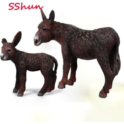 Children solid simulation wild animal world donkey model donkey domestic animal poultry farm donkey toy decoration