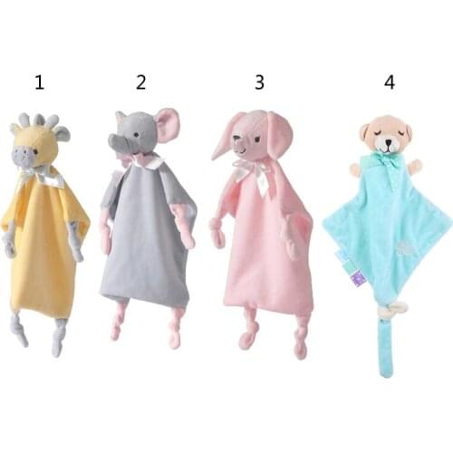 Baby Soother Appease Towel Cute Animal Doll Bib Saliva Towel Infant Sleeping Toy
