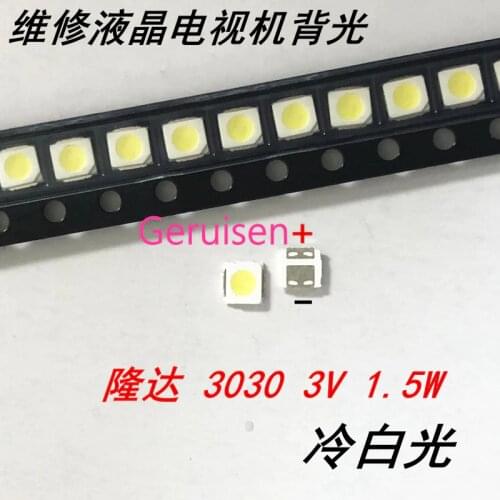 For LED LCD Backlight TV Application LED Backlight 1.5W 3V 3030 115LM Cool white LEXTAR 3030 3V 100PCS