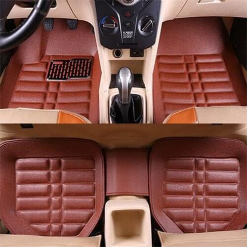 Leather universal car floor mats for Dacia Sandero Duster Logan car seat cushion Interior Accessories Automobiles foot covers