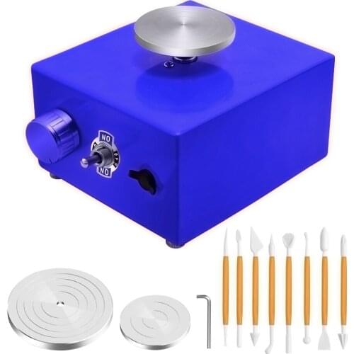 SEAAN Mini Pottery Wheel, Pottery Wheel 6.5cm 10cm Turntable Mini Pottery Machine Electric Pottery Wheel DIY Clay Tool With Tray