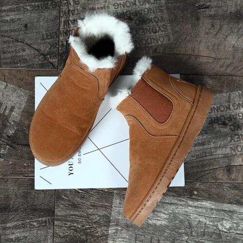 2019 Super Warm Mens Winter Sued Leather Ankle Boots Men Autumn Snow Boots Leisure Autumn Boots Mens Shoes
