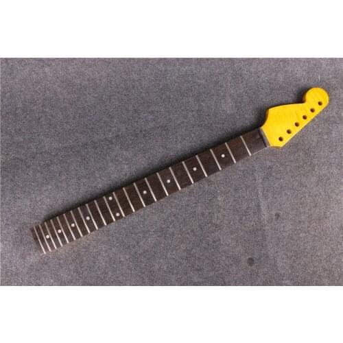 One right Electric guitar neck flame maple made rosewood fingerboard 25.5"22 fret maple color Bolt on fine quality