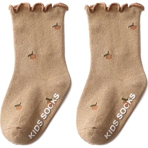 0-5 Years Toddlers Girls Frilly Socks Soft Cotton Baby Ankle Sock Flower Pattern Children Socks Anti Slip Infant Floor Sock L4MC