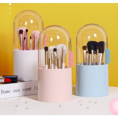 Plastic Makeup Brush Holder Makeup Organizer Cosmetic Holder Lipstick Pencil Storage Container Transparent Storage Box Holder