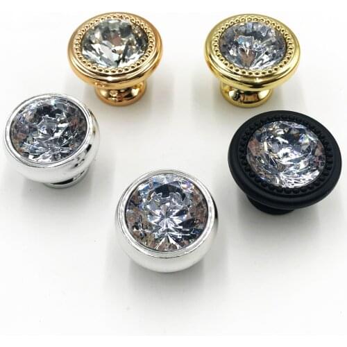 Luxury Diamond Crystal Handles Shoebox Cabinet Furniture Handles Closet Door Desk Drawer Knobs Wardrobe Pulls Hardware