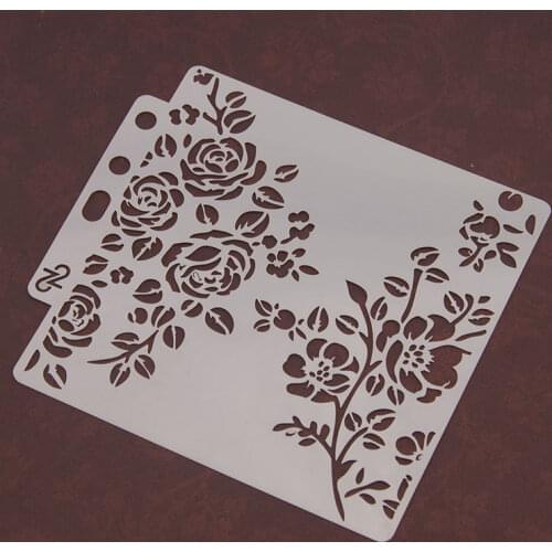 Rose Flowers Layering Stencils Wall Painting Scrapbook Card Coloring Embossing Album Decorative Template Masking Hollow Template