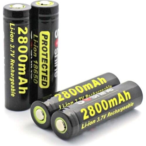 Soshine 18650P 18650 3.7V 2800mAh Li-ion Rechargeable Battery with Protection (4pcs)