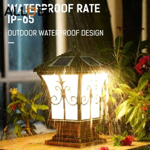 LED Pillar Light Solar Powered Fence Landscape Square Post Remote Control Lamp Multifunction Waterproof Practical LED Light