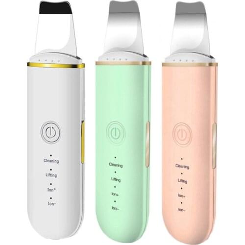 Ultrasonic Skin Scrubber Vibration Face Spatula Blackhead Remover Facial Scrubber Shovel Clean Cavitation Peeling