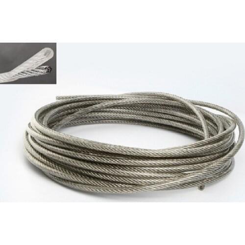 1.5MM--10MM, Transparent galvanized steel wire rope PVC plastic coated greenhouse grape trellis passion fruit soft clothesline