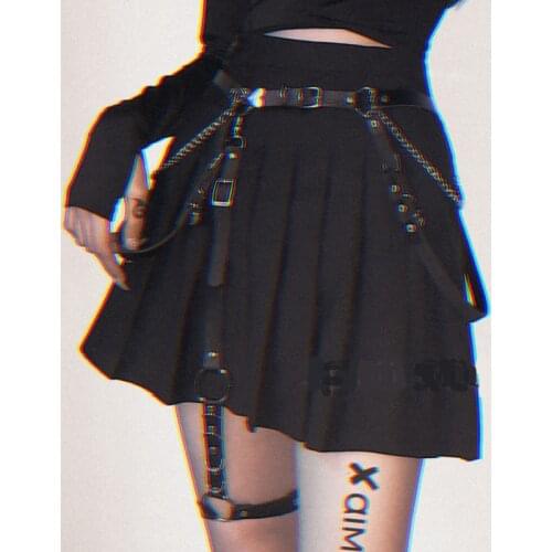 Chain Belt Women Street Punk PU Leather Heart Desaign Waist Metal Hip Hop Chain Belts 2020 Accessary