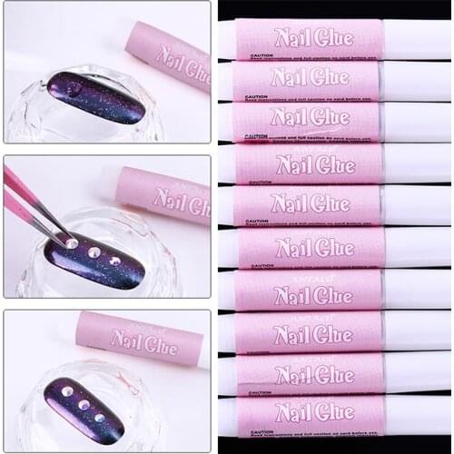 1/5/10 pcs Nail Adhesive Glue For Nail Art Rhinestone Fast-dry for UV Gel Acrylic Glue Nail Art Decoration DIY Tools Accessories