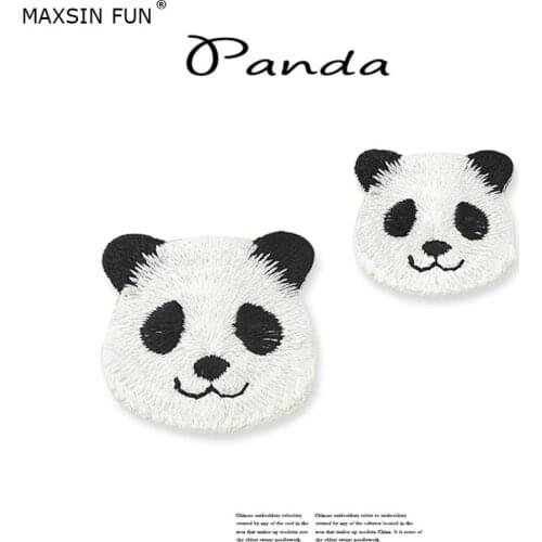 10pcs/lot Cute Panda Patch for Clothes DIY Accessories Iron on Patch Applique Clothes Shoes Bags Decoration good quality