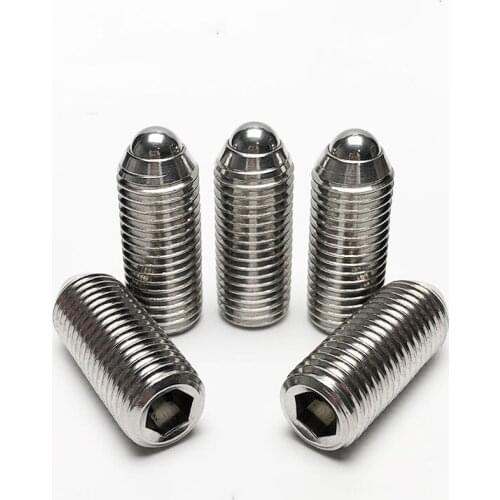 10pcs M4 stainless steel Allen bead positioning grups screws bolt hex socket ball plunger spring grup screw 6mm-16mm long